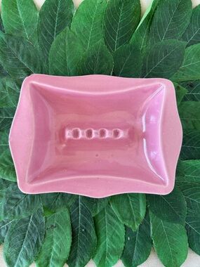 Mid Century Pink Ceramic Ashtray - Made in USA